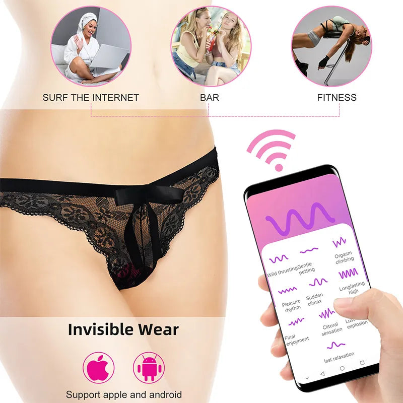 APP Remote Control 10 Vibration Massage Underwear Wearable Jumping Egg Sex Toys