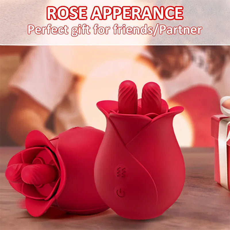 10 Modes Licking Vibrating Rose Nipple Vibrators For Women