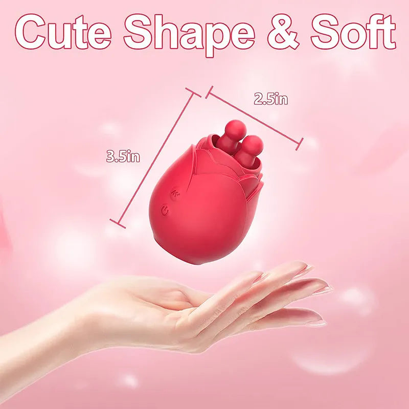 10 Modes Licking Vibrating Rose Nipple Vibrators For Women