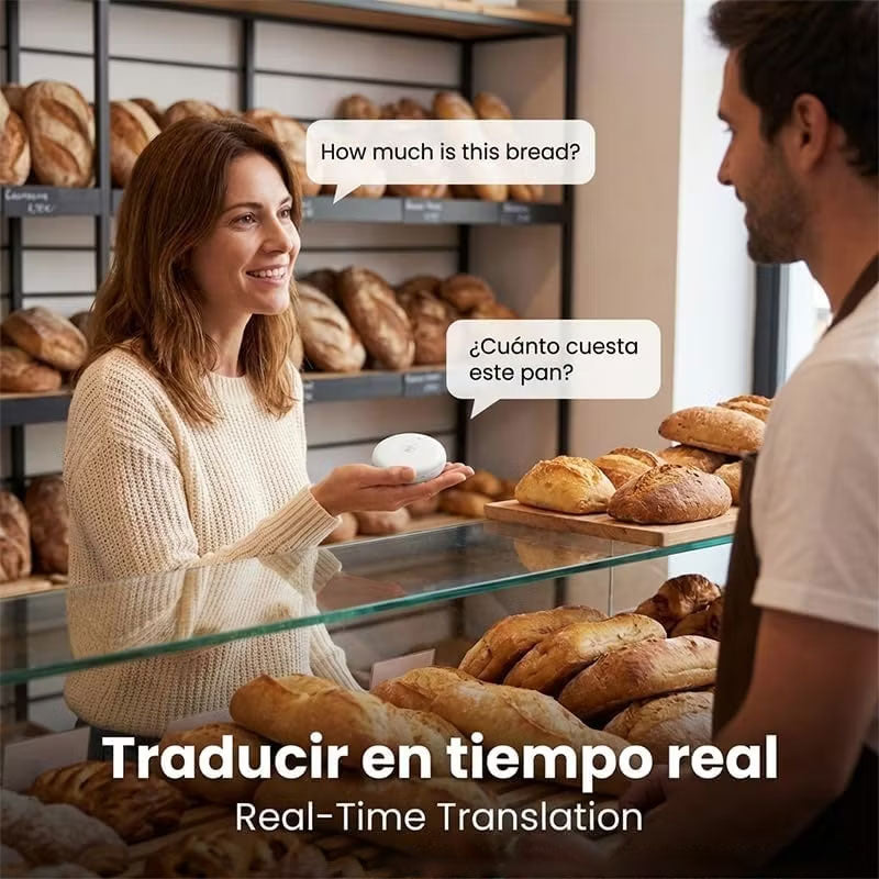 π AI Wearable Translator β 165+ Language Two-Way Voice Translation Device, Real-Time AI Language Translator with Smart Learning, Bluetooth Connectivity for Travel, Work & Everyday Conversations