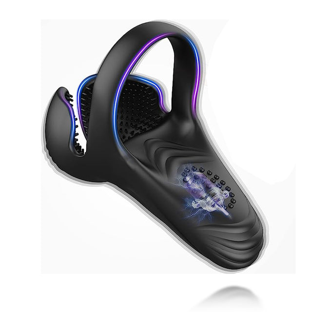 10 Vibrating Perineum and Testicles Stimulation Cock Ring