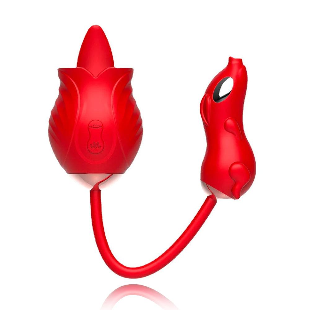Rose Double Tongue Licking Vibrating Egg