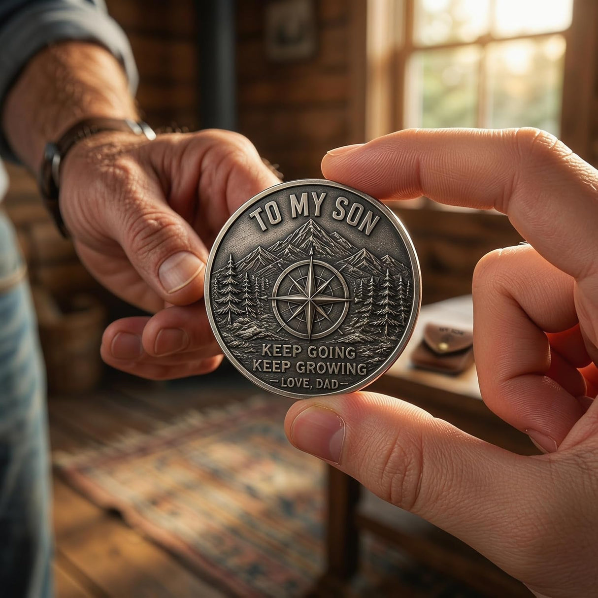 To My Son Inspirational Keepsake Coin From Dad