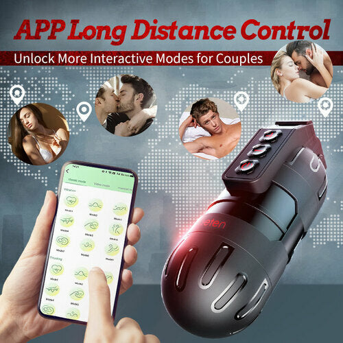 Leten 10 Vibrating male masturbator 2 in 1 APP Control Strong Shock Clip Suction Pussy Pockets