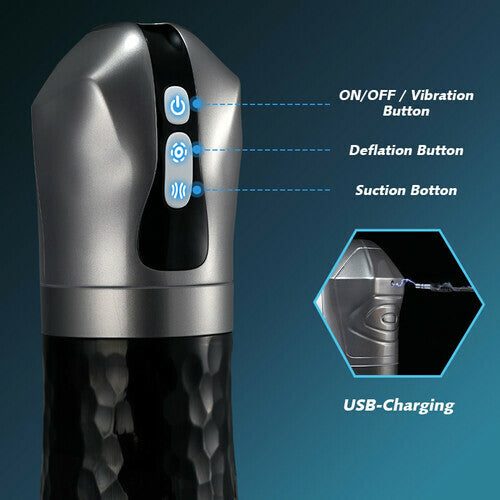 LUOGE 10 Vibrating 5 Sucking Male Sex Toy & Tongue Lick 2 in 1, Heating Voice Toy