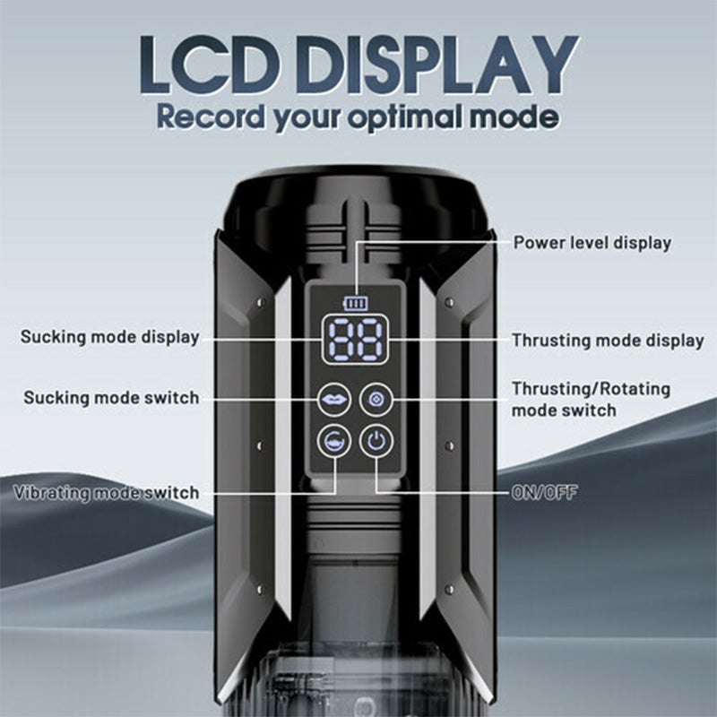 2024 Top Male Sex Toys - 7 Vacuum Sucking Sex LCD Male Airplane Cup