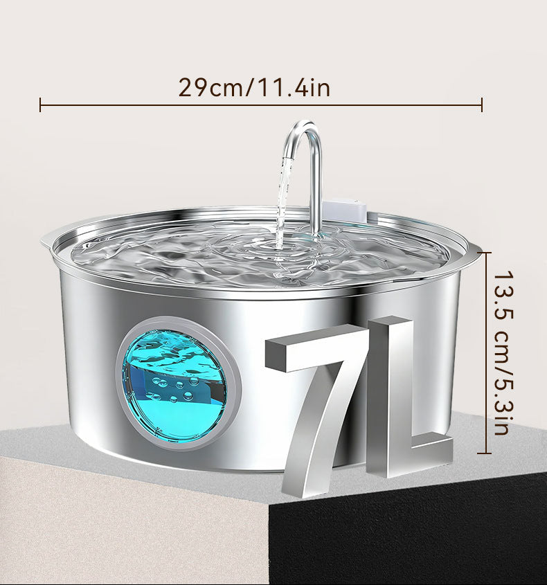 Vexroan Stainless Steel Cat/Dog Water Fountain