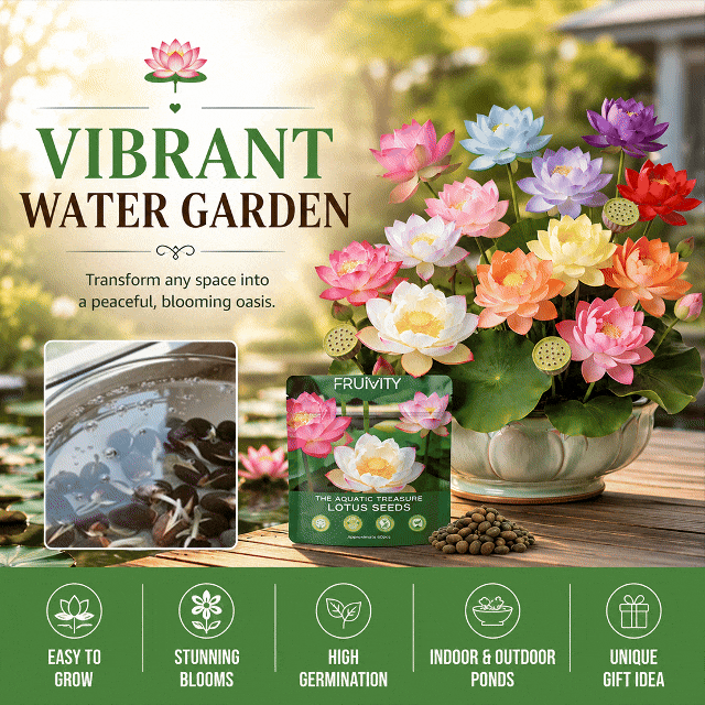 🌱 100 PCS Mixed Colors Water Planting Lotus Seeds Set 🌸