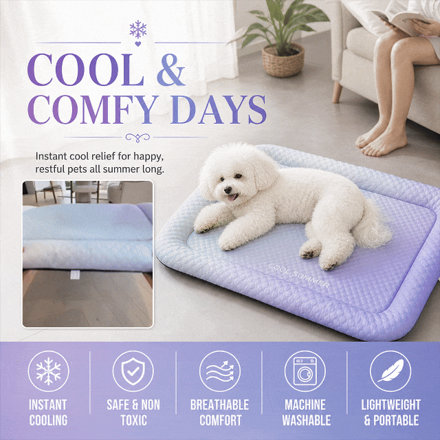 3D Cooling Bean Mat for Dogs & Cats Summer Breathable Pet Cool Bed