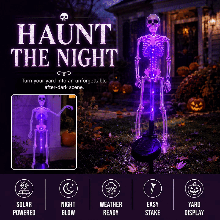 💀💜 Solar Skull Garden Stake Light
