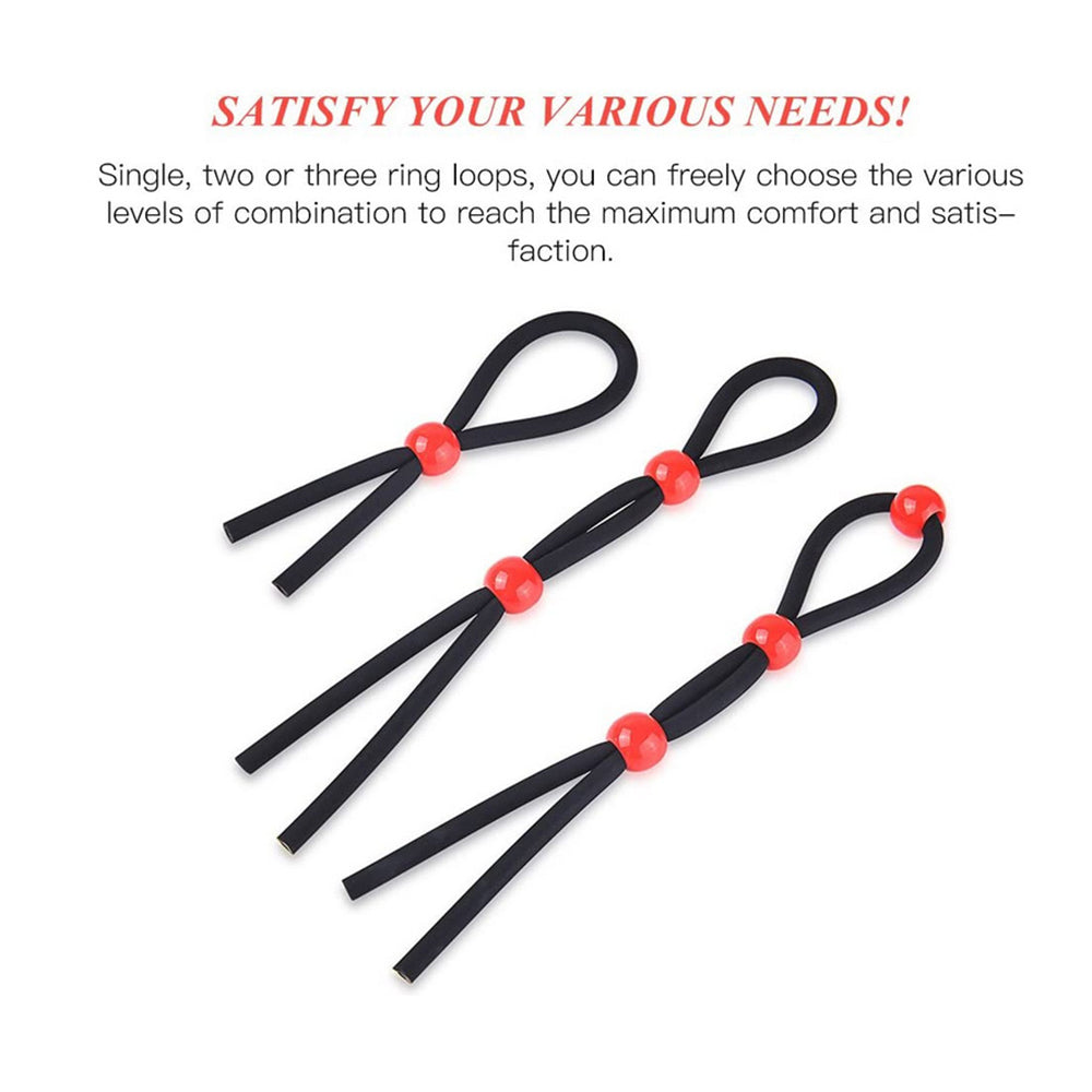 Lock Sperm Rope Time-Delay Penis Ring Silicone Lock Ring