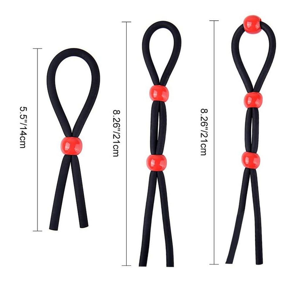 Lock Sperm Rope Time-Delay Penis Ring Silicone Lock Ring