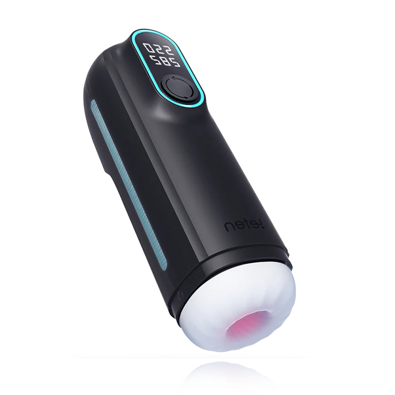 Leten – Black Hurricane Hole - 6 Modes Telescopic Suction Heating Male Masturbator