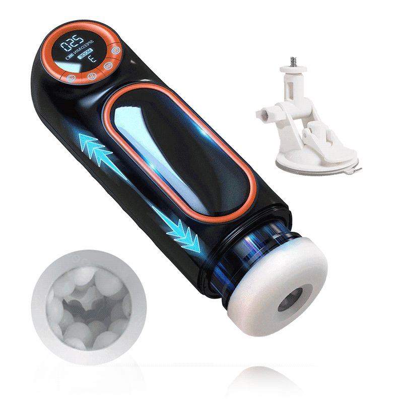 3-In-1 Fully Automatic Telescopic Sucking LCD Display Men's Stroking Masturbation Cup