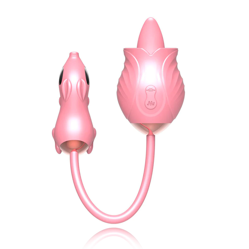 Rose Double Tongue Licking Vibrating Egg