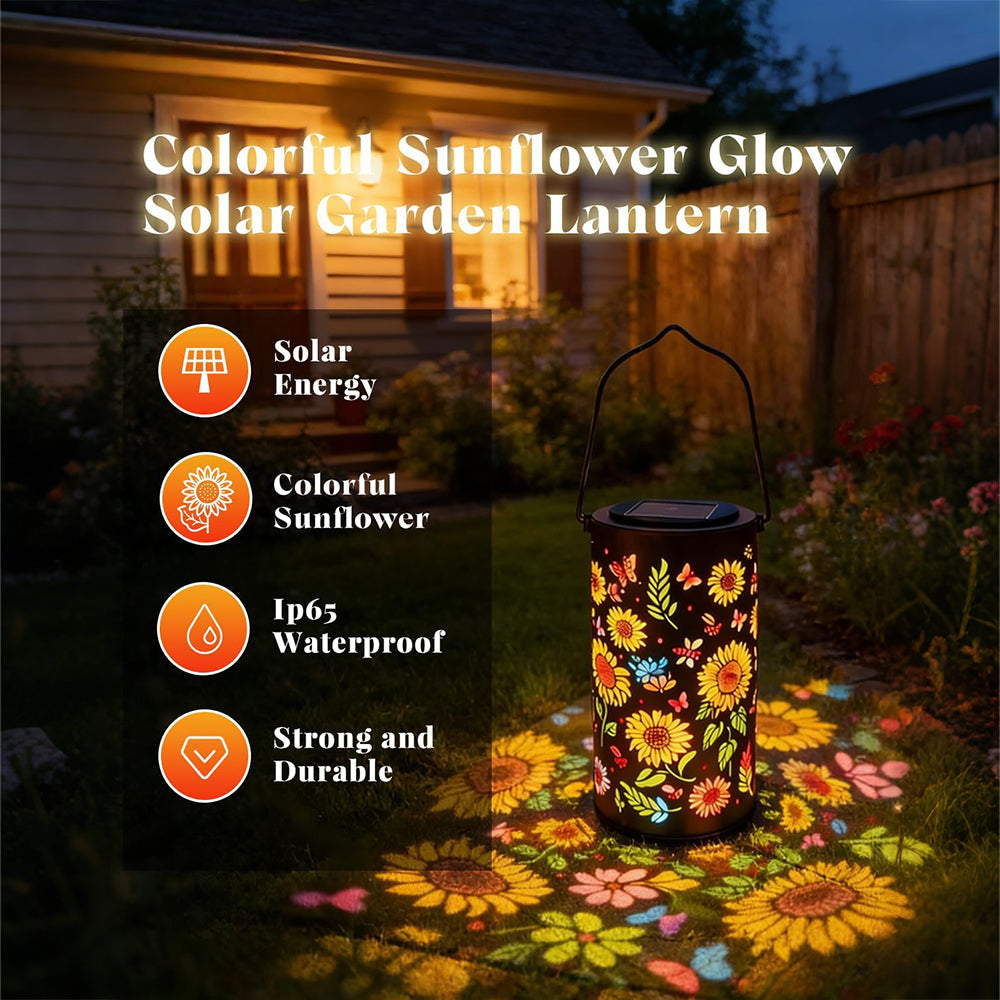 Colorful Sunflower Glow Solar Garden Lantern