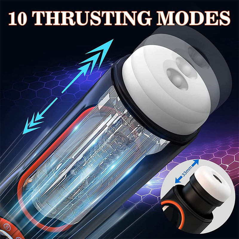 3-In-1 Fully Automatic Telescopic Sucking LCD Display Men's Stroking Masturbation Cup