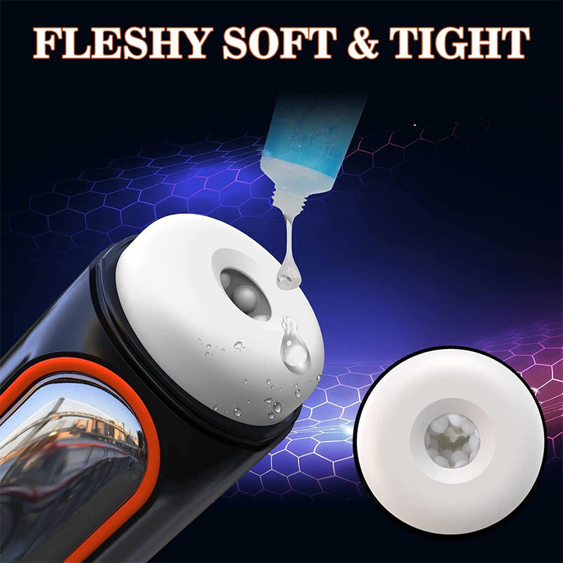 3-In-1 Fully Automatic Telescopic Sucking LCD Display Men's Stroking Masturbation Cup