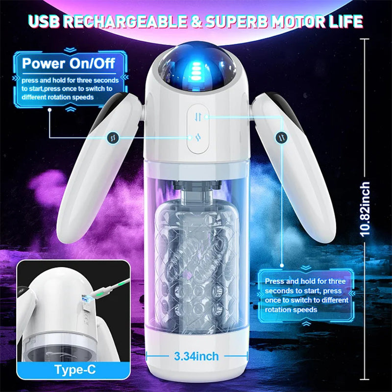 Automatic Robot Handheld 7 Thrusting 4 Rotation One Key Brust Male Masturbator