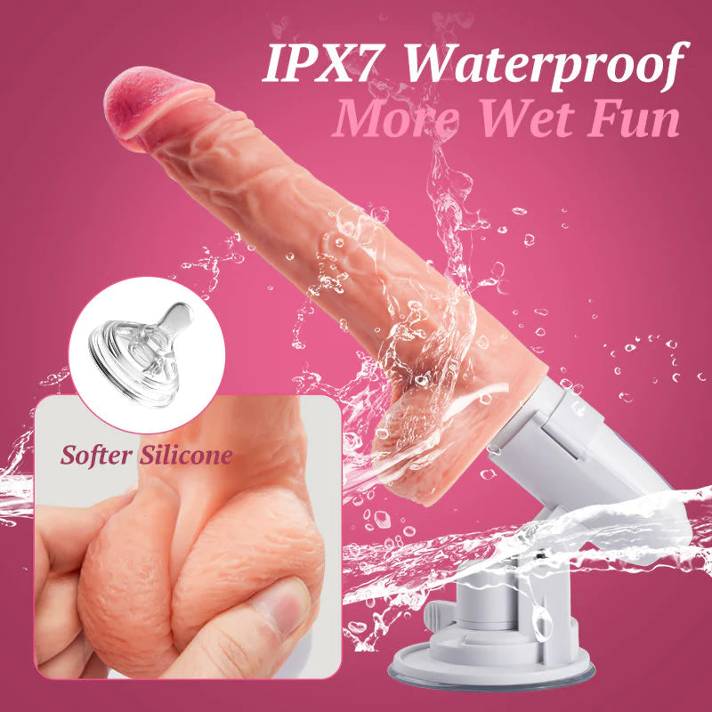 8 Thrusting Rotating Vibrating Heating Remote Control Dildo