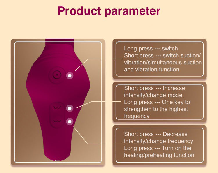 High-Frequency Explosive Suction Heating Female Vibrator