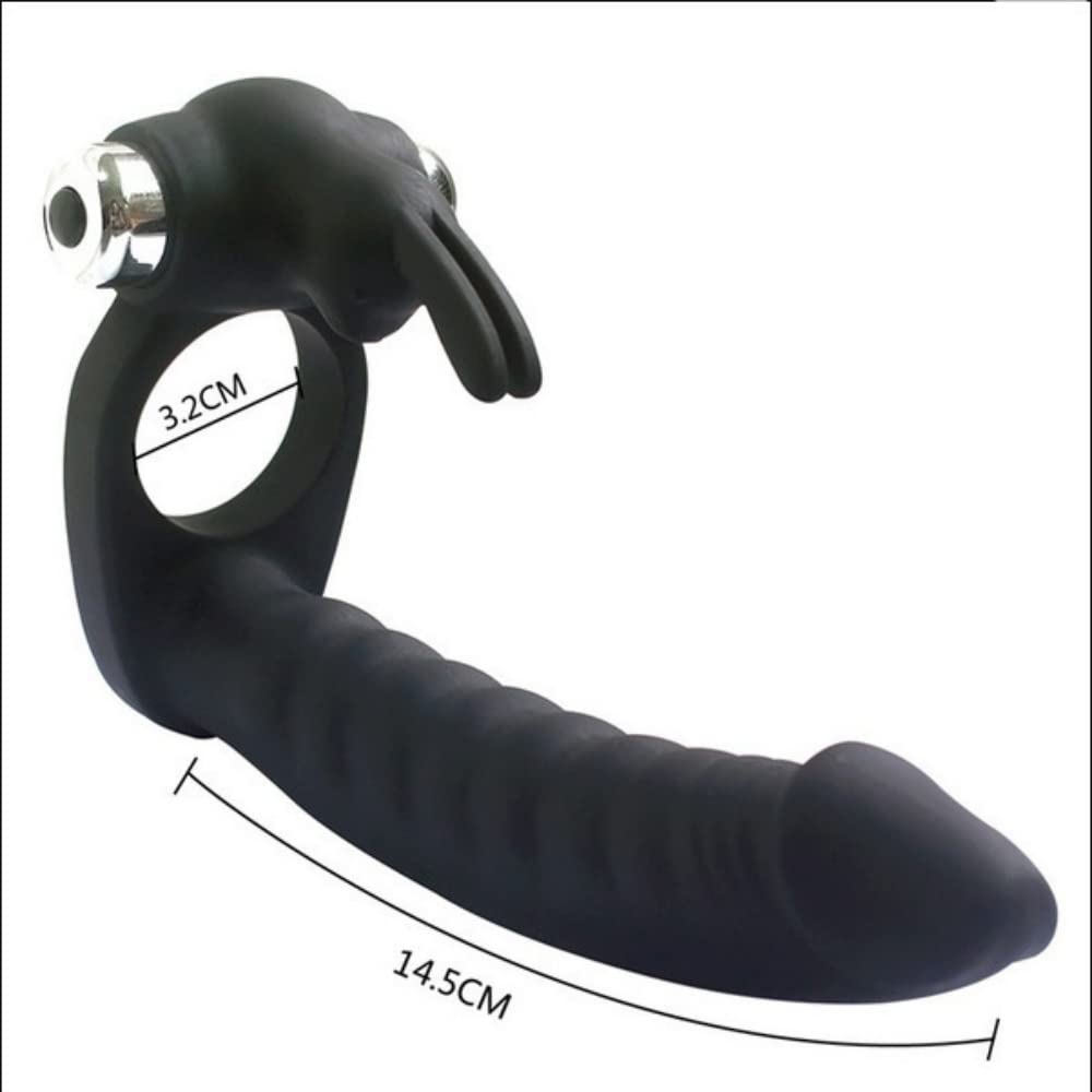 Vibrating Butt Plug Double Dildo Cock Ring Penetrator