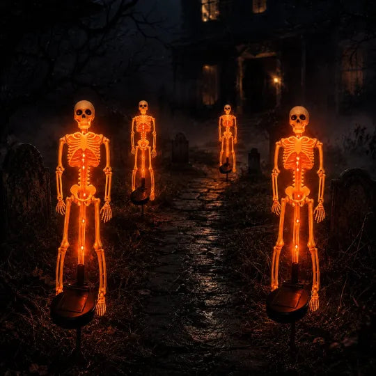 💀💜 Solar Skull Garden Stake Light