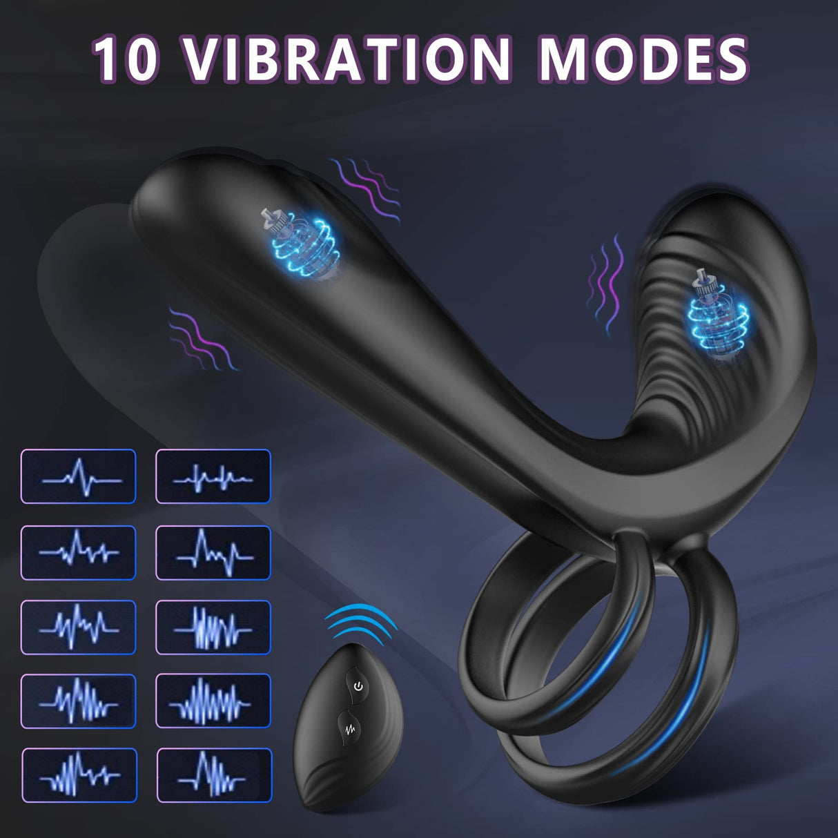 Vibrating Penis Ring with Remote Control for Men Couples