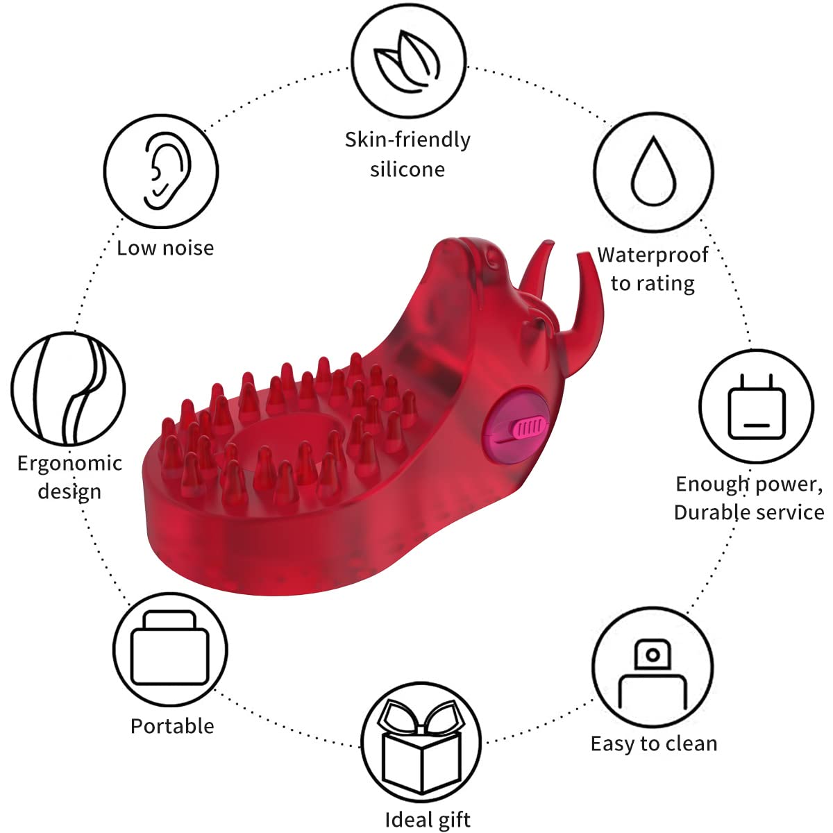 Bull Design Cock Ring C-spot Massager Clitoral Vibrator