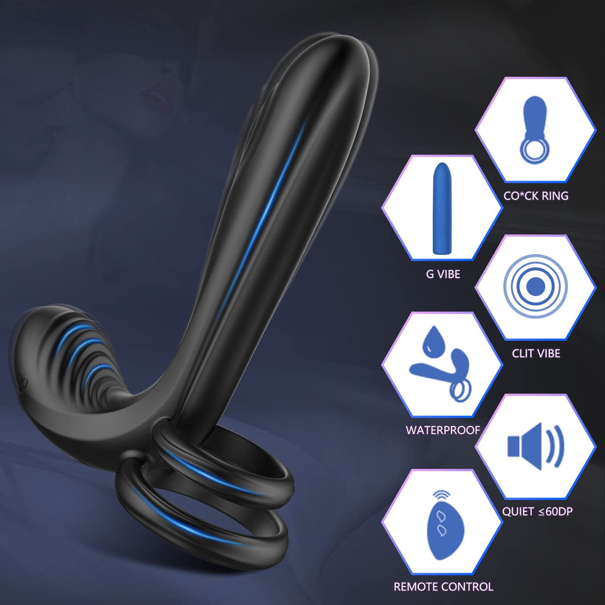 Vibrating Penis Ring with Remote Control for Men Couples