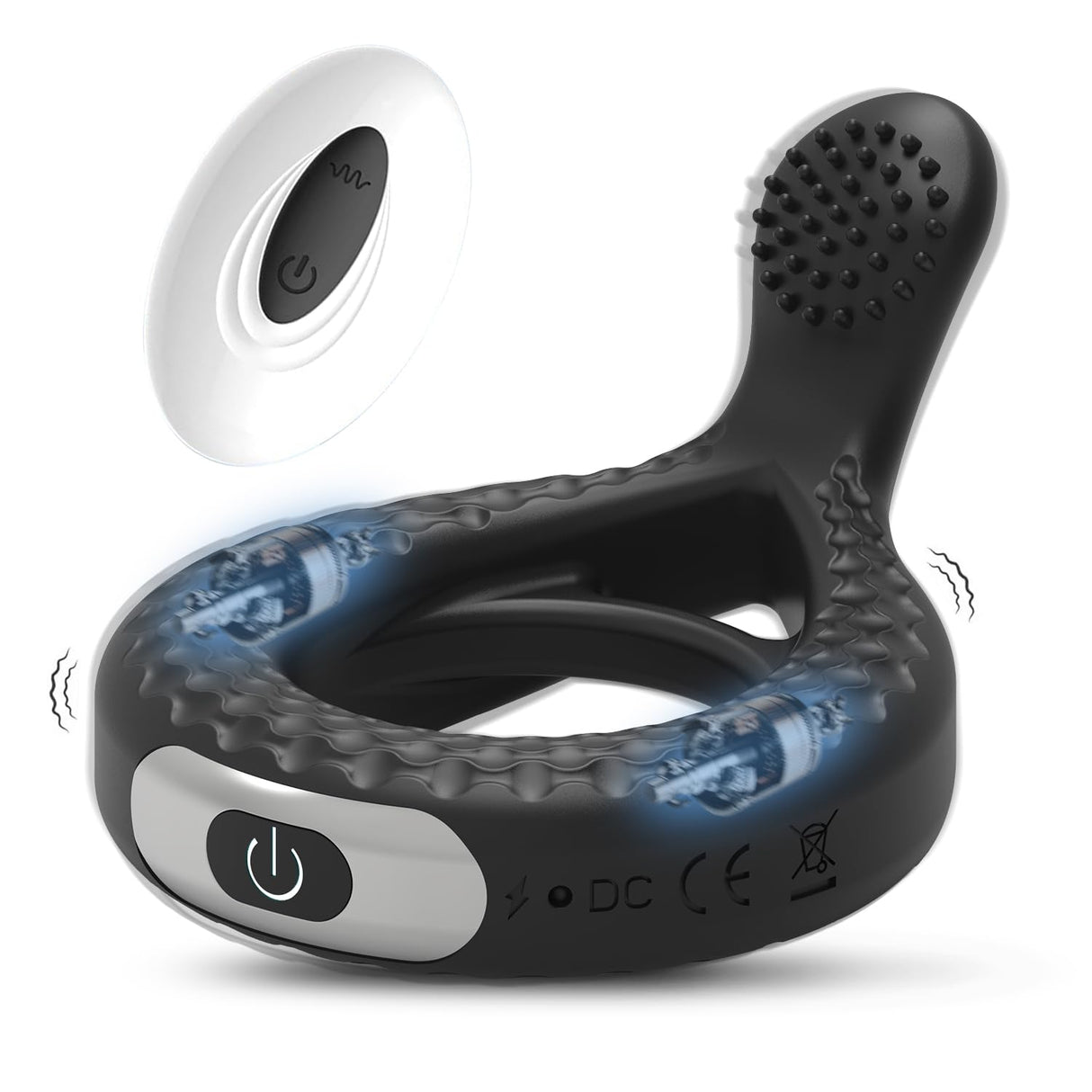 Thumb Design Remote Vibrating Cock Ring