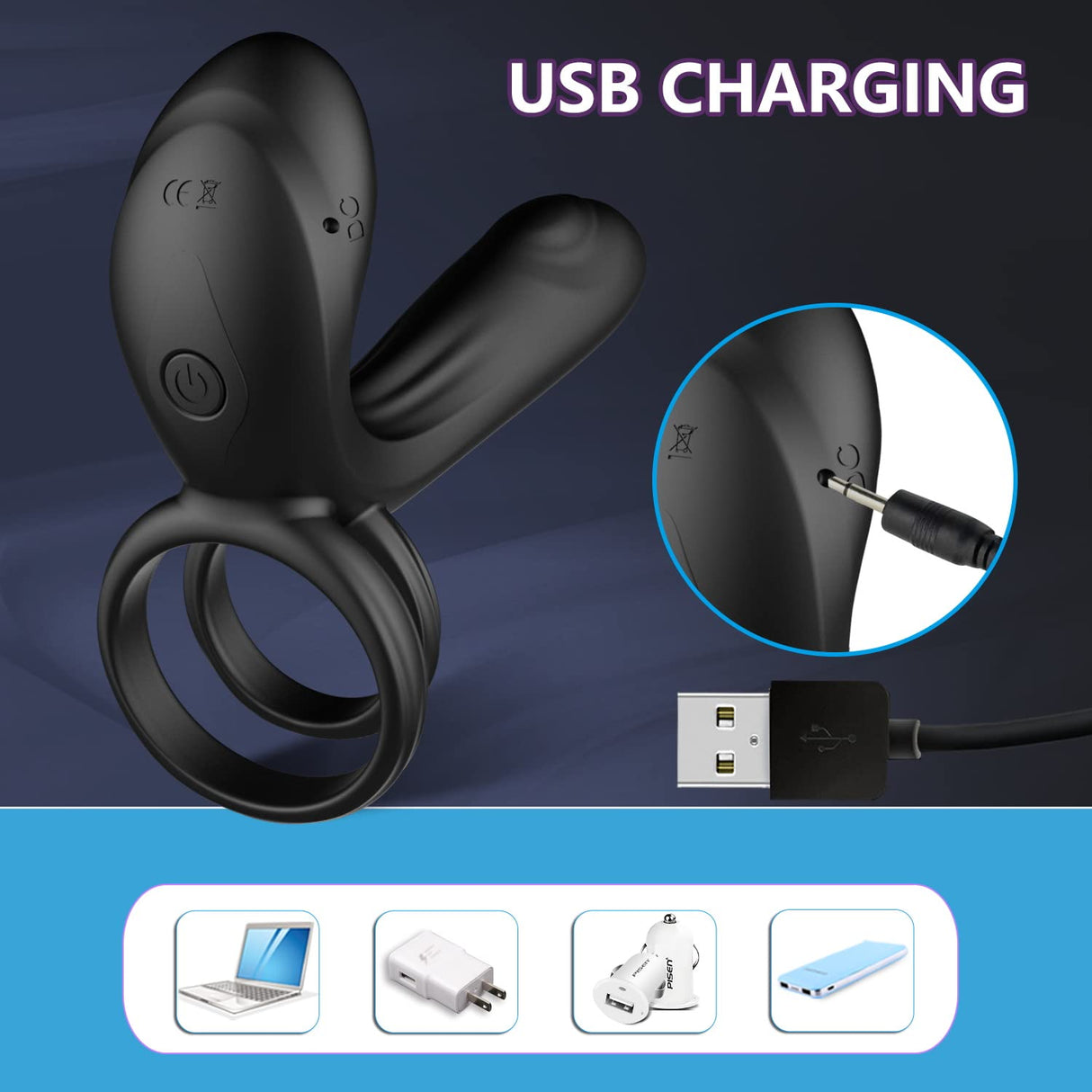 Vibrating Penis Ring with Remote Control for Men Couples