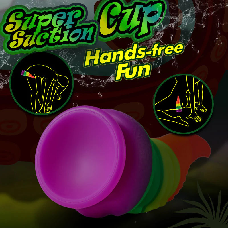 Colorful Tentacle Dildo With Suction Cup Huge Anal Plug 8.66 Inch
