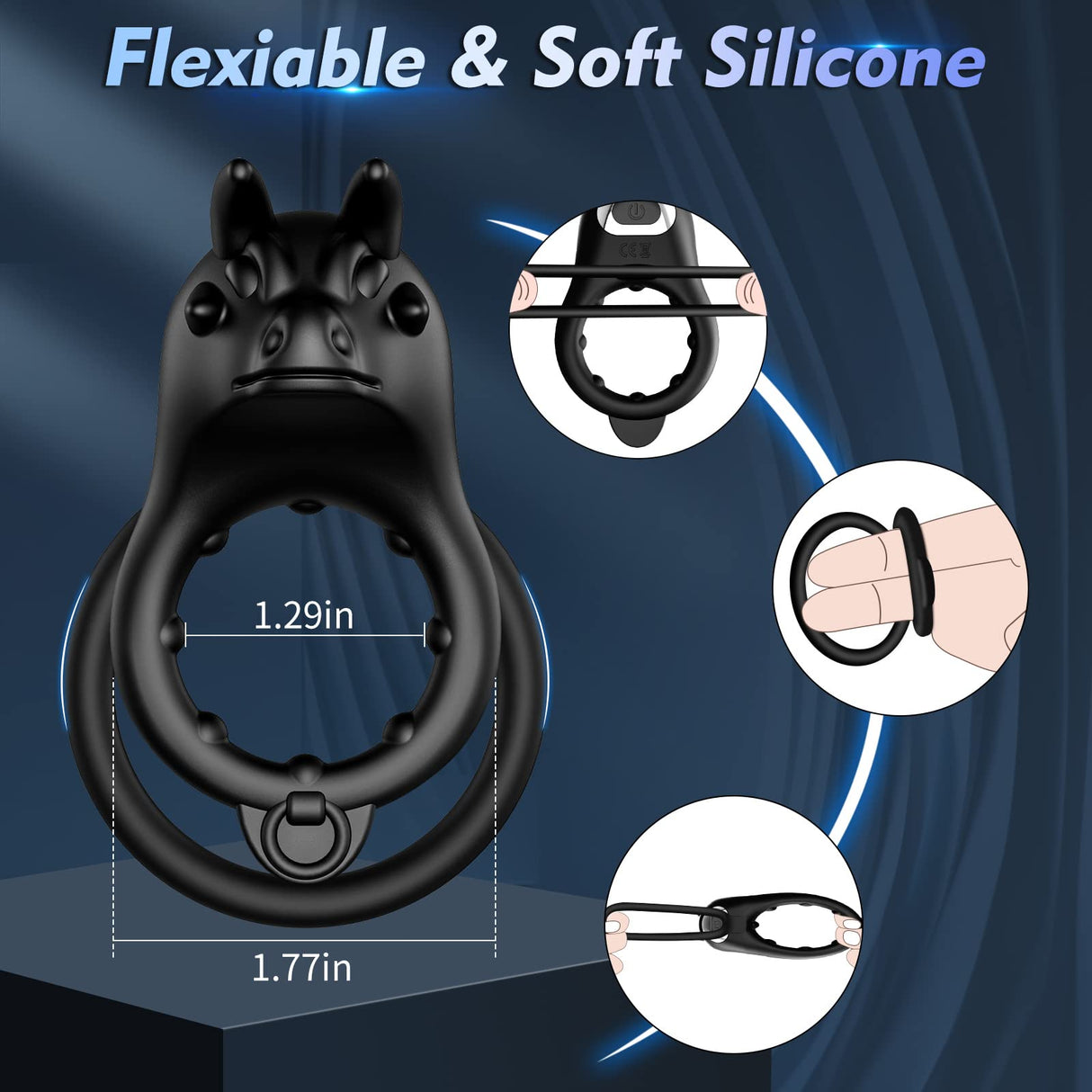 Vibrating Cock Ring Double Penis Ring Vibrator