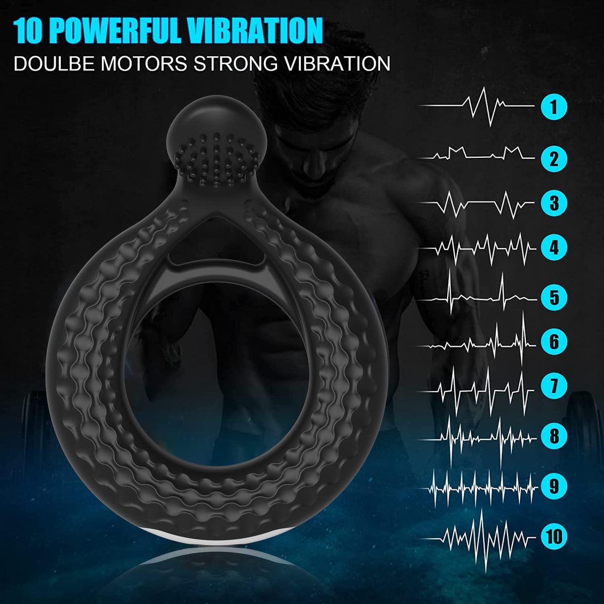 Thumb Design Remote Vibrating Cock Ring
