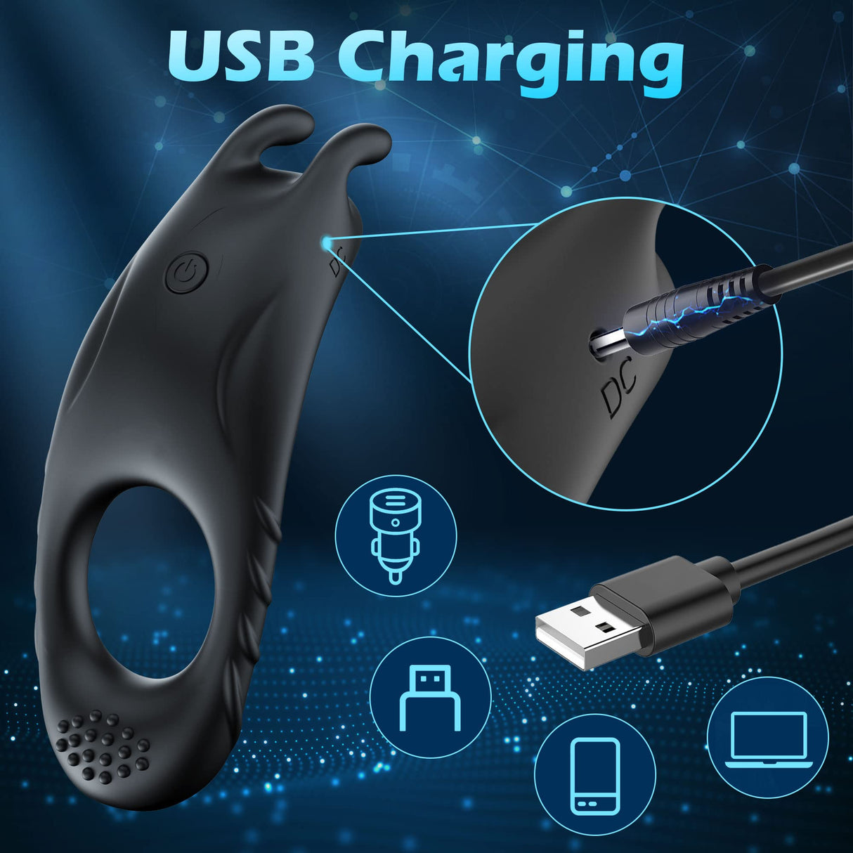 Vibrating Lock Ring Electric Remote Control Vibrator