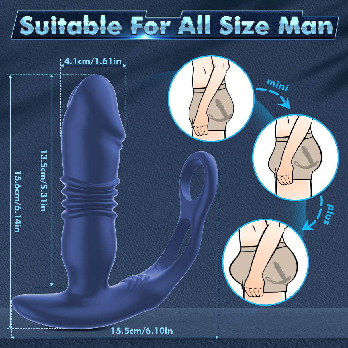3 in 1 Thrusting Prostate Massager Anal Vibrator