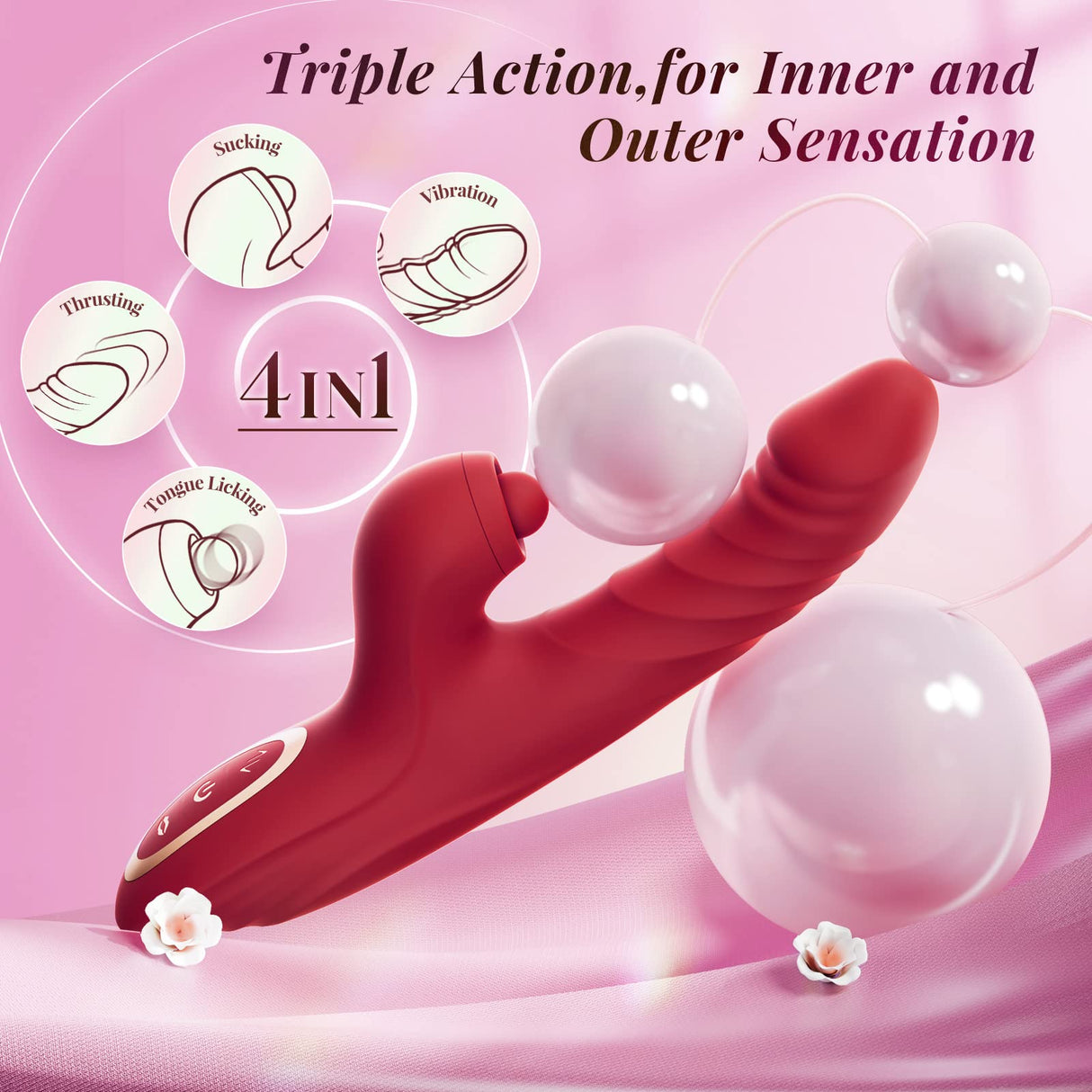 10 Vibrations 7 Thrust Modes Licking, G-spot Vibrator