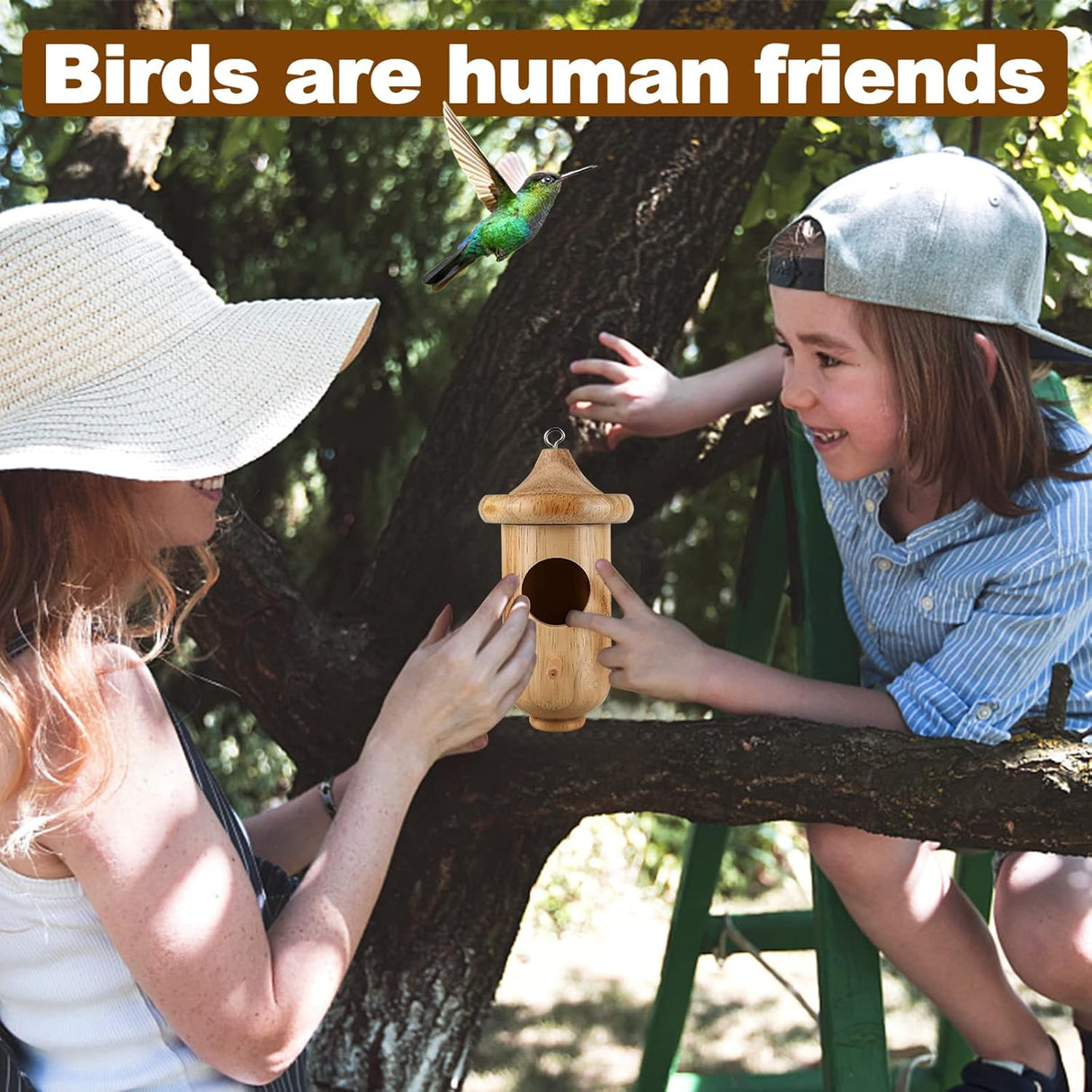 Wooden Hummingbird House