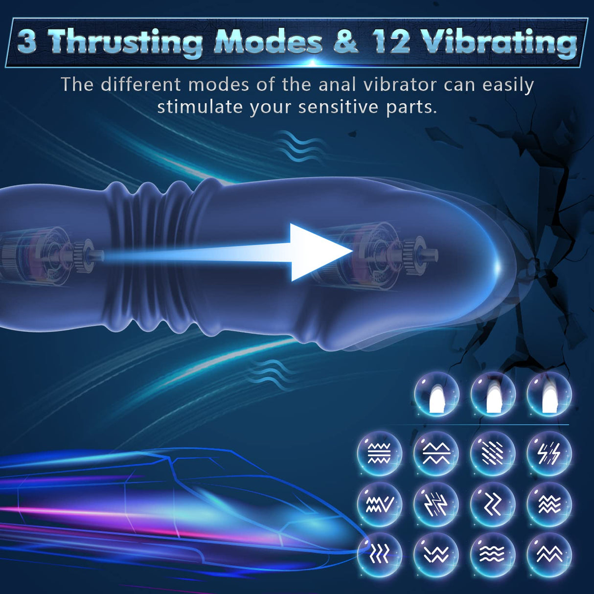 3 in 1 Thrusting Prostate Massager Anal Vibrator
