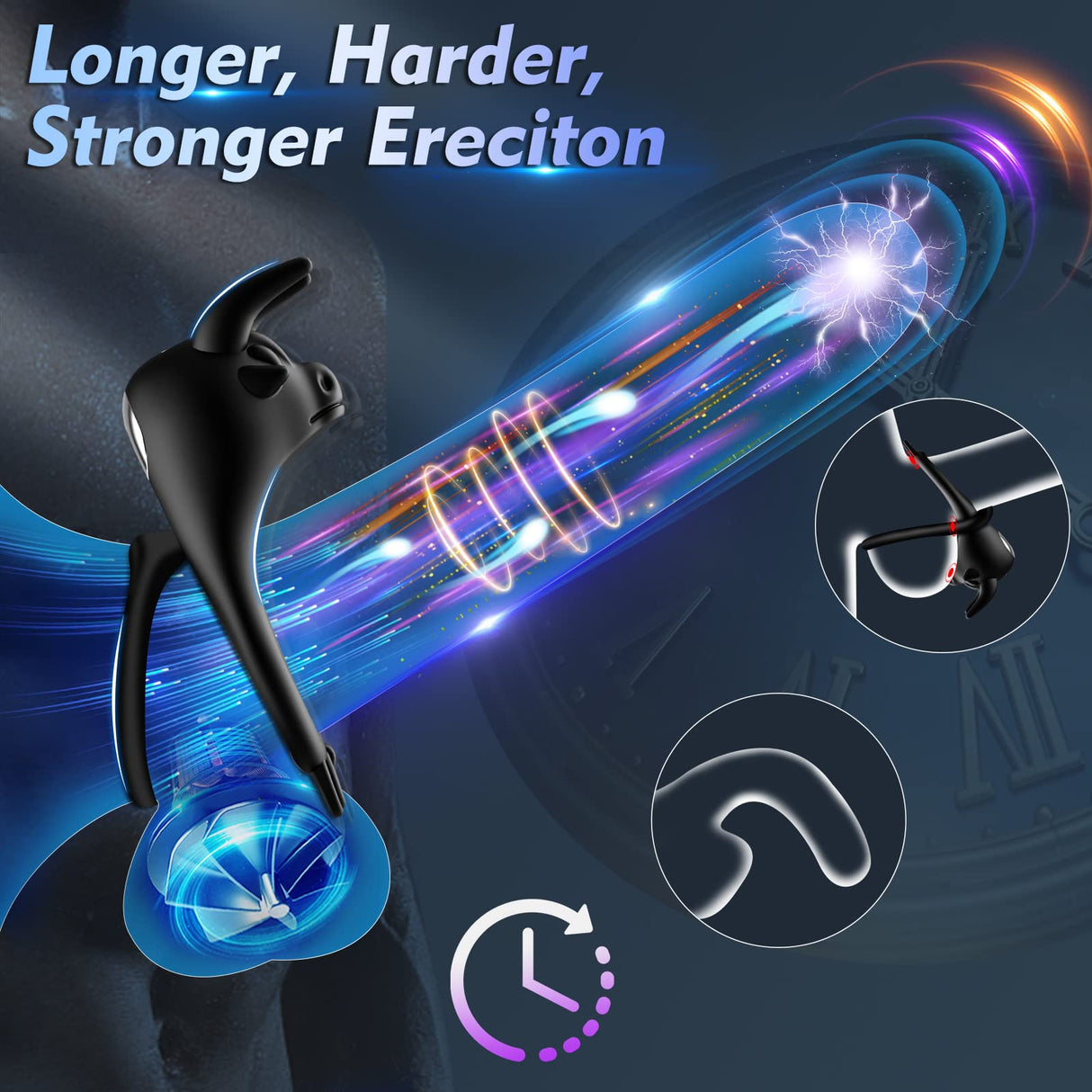 Vibrating Cock Ring Double Penis Ring Vibrator