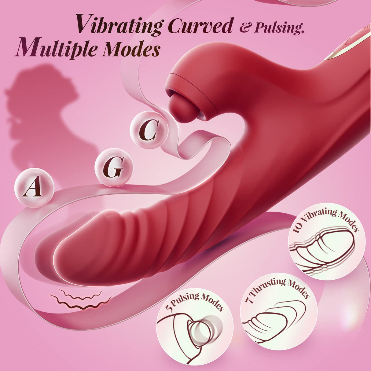 10 Vibrations 7 Thrust Modes Licking, G-spot Vibrator