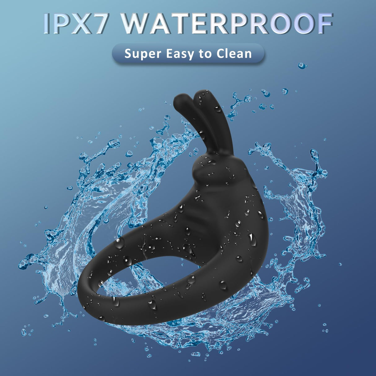 Bunny Rabbit Shaped Rechargeable Vibrating Cock Ring