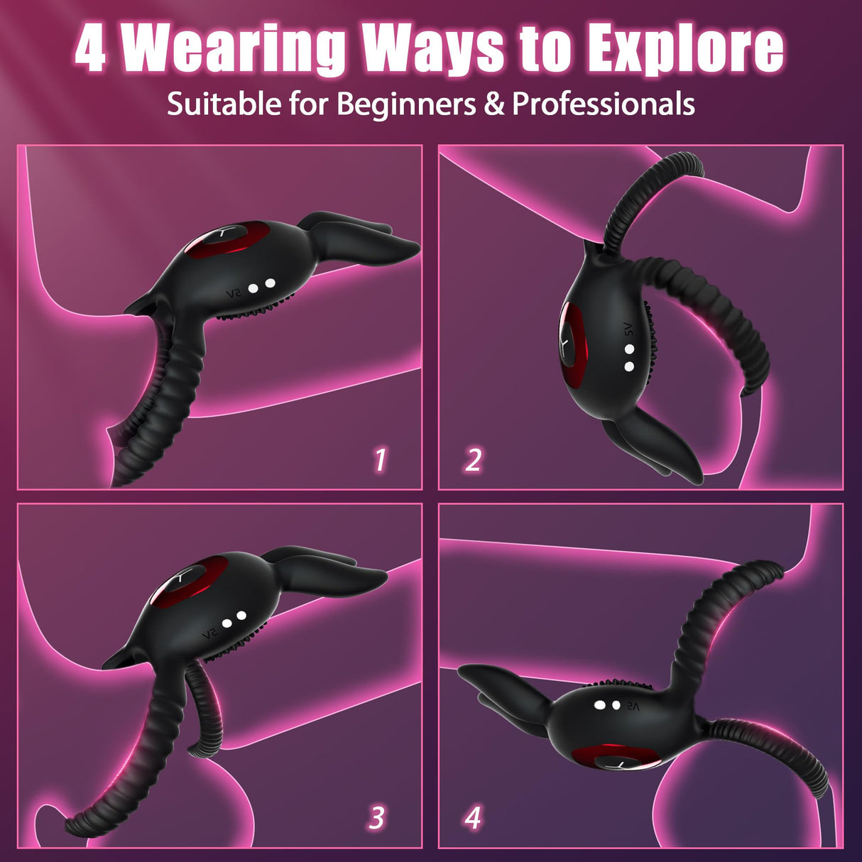 4in1 Penis Ring Vibrator 10 Vibrations C & G Spot Vibrator