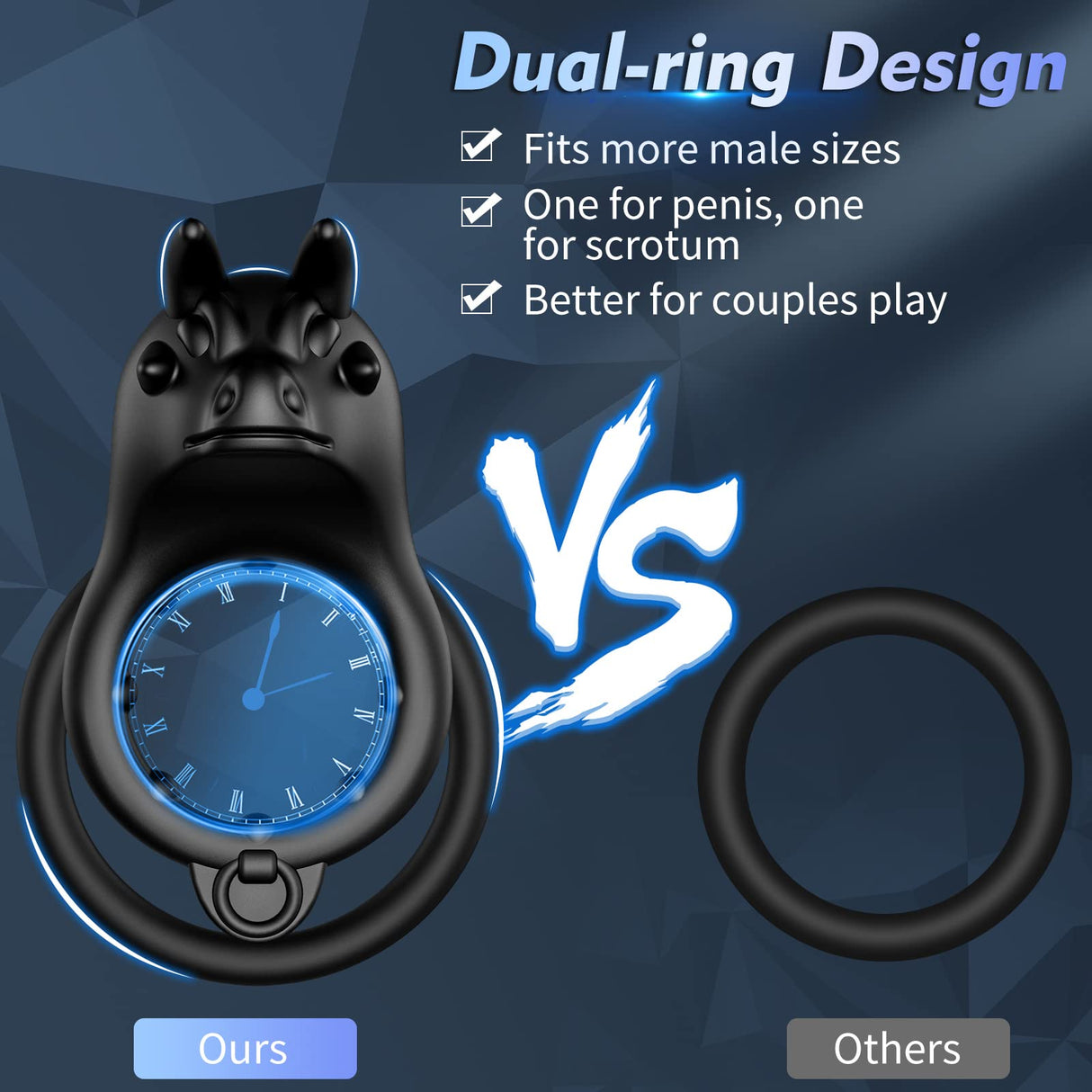 Vibrating Cock Ring Double Penis Ring Vibrator