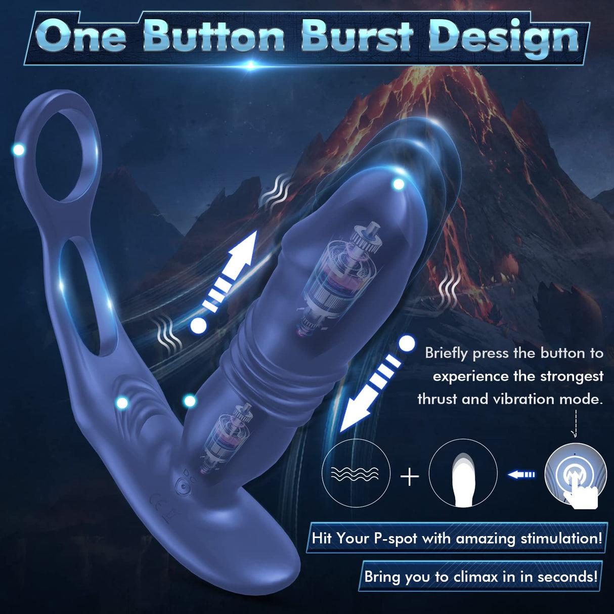 3 in 1 Thrusting Prostate Massager Anal Vibrator