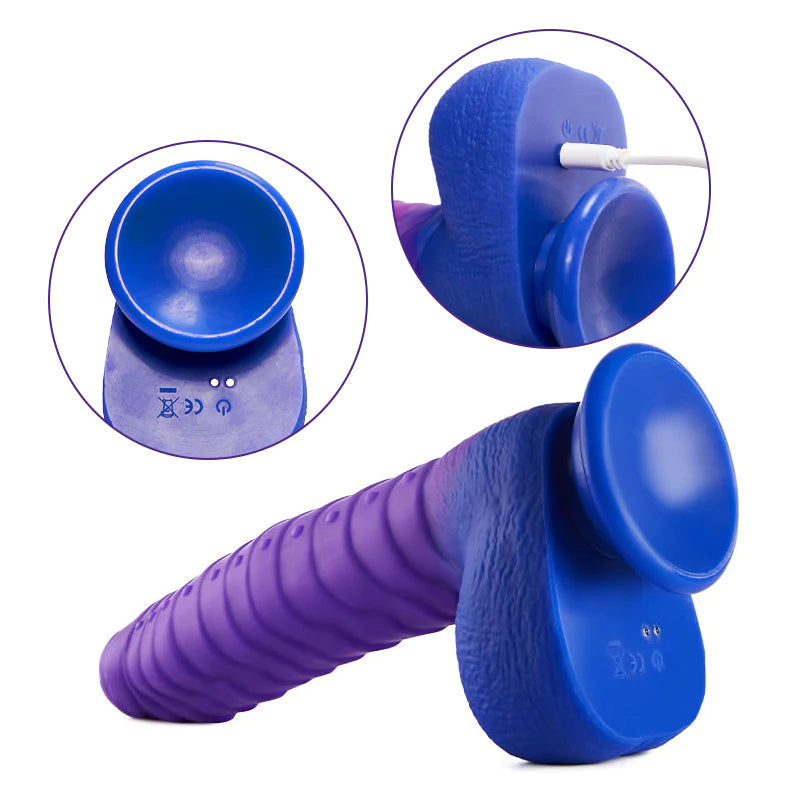 Color-changing Intelligent Heating 3 Thrusting 5 Vibrating Dildo