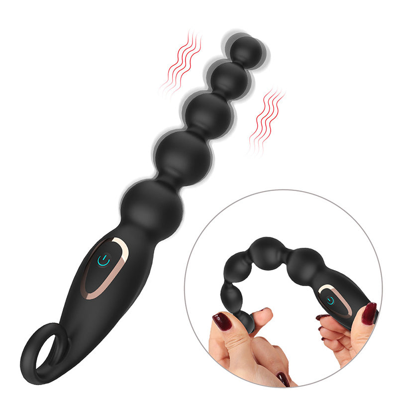 7 Frequency Vibration Anal Plug With Beads In The Back Chamber