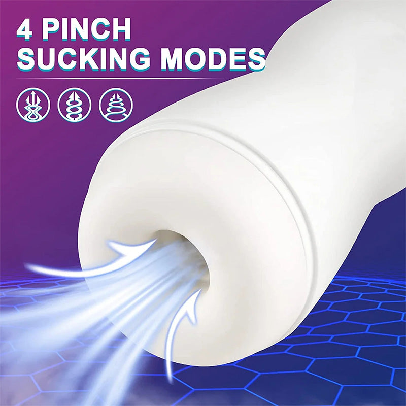 Fully Automatic 7 Vibrating 4 Sucking Waterproof Male Airplane Cup