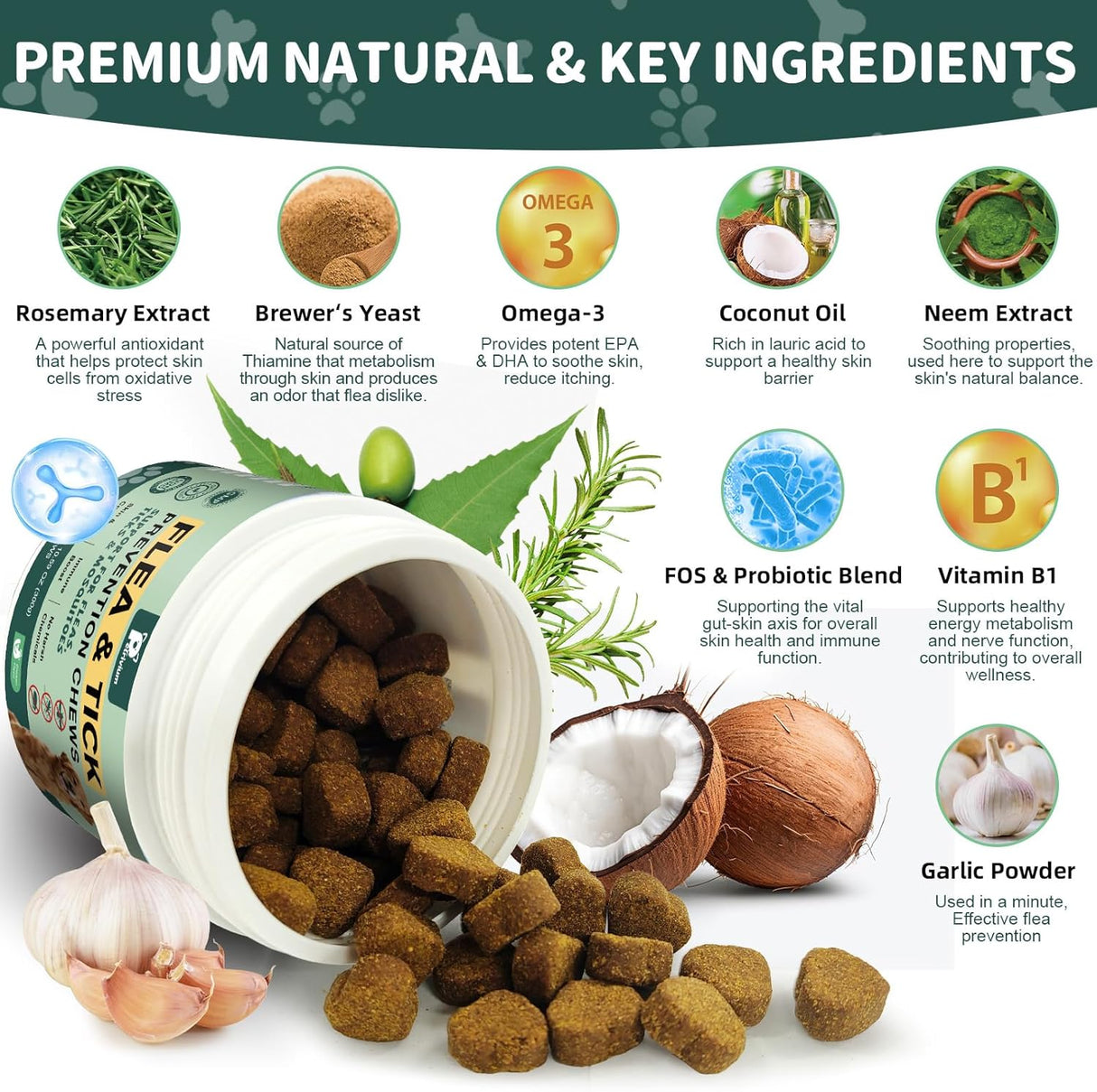 Dogs Flea and Tick Prevention Treatment Chewable